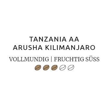 TANZANIA AA ARUSHA KILIMANJARO, 250 g, kava pupelėmis/ MINGES