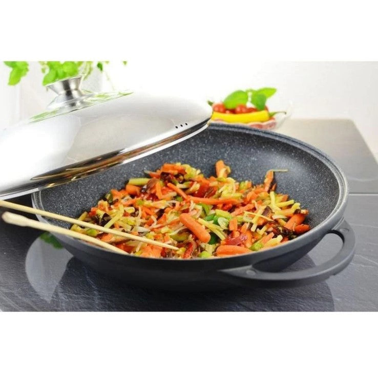 Wok-keptuvė su dangčiu Ø32cm, 5,5l, GRANCHIO